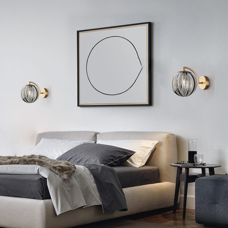 Postmodern Bedroom Bedside Wall Lamp American Simple Nordic Designer Hotel Aisle Staircase Glass Ball Small Wall Lamp