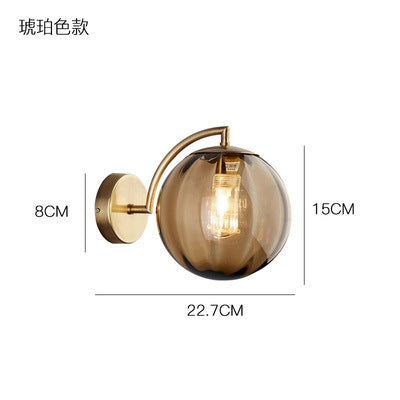 Postmodern Bedroom Bedside Wall Lamp American Simple Nordic Designer Hotel Aisle Staircase Glass Ball Small Wall Lamp