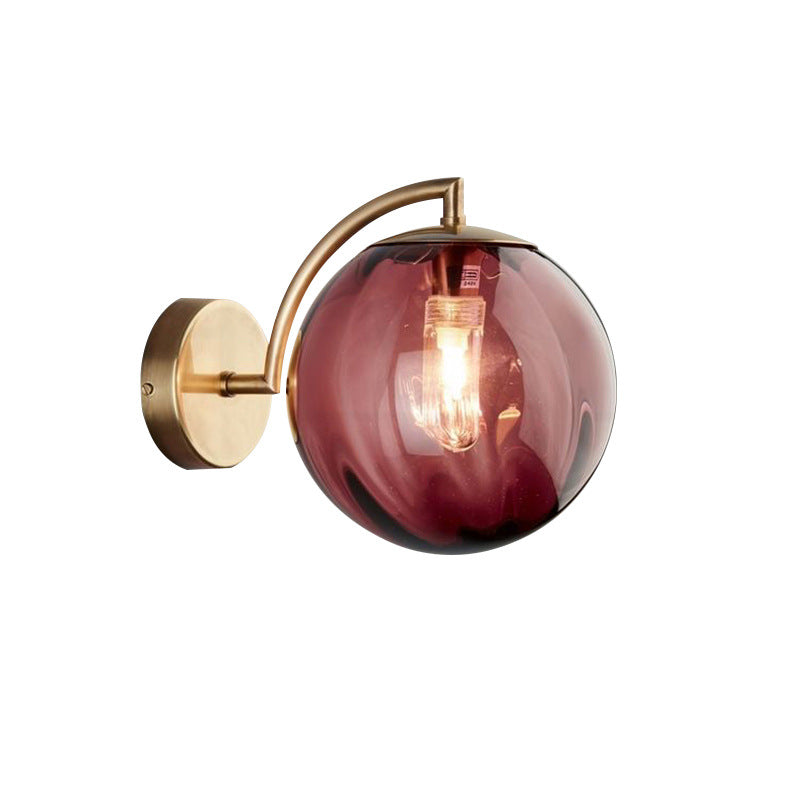 Postmodern Bedroom Bedside Wall Lamp American Simple Nordic Designer Hotel Aisle Staircase Glass Ball Small Wall Lamp