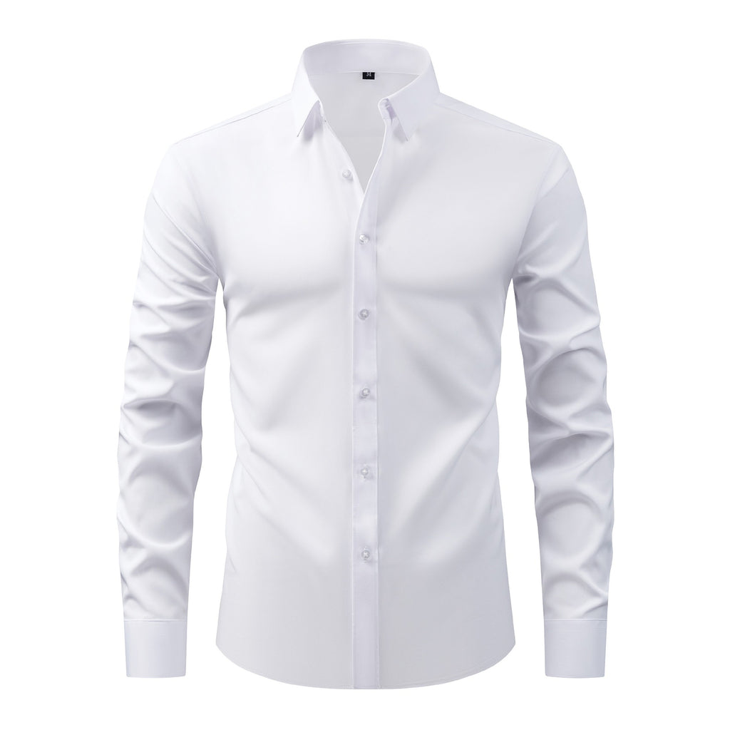 Cross-Border Lightweight Stretchy Plus-Size Men's Shirts, Wrinkle-Resistant Long-Sleeve Shirts, Amazon Cardigan Long-Sleeve Shirts for Men