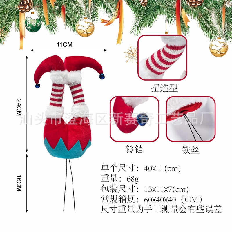 Cross-Border Christmas Tree Decorations, Plush Door Decorations, Santa Claus Elf Leg Inserts, Home Vase Inserts, Christmas Decorations