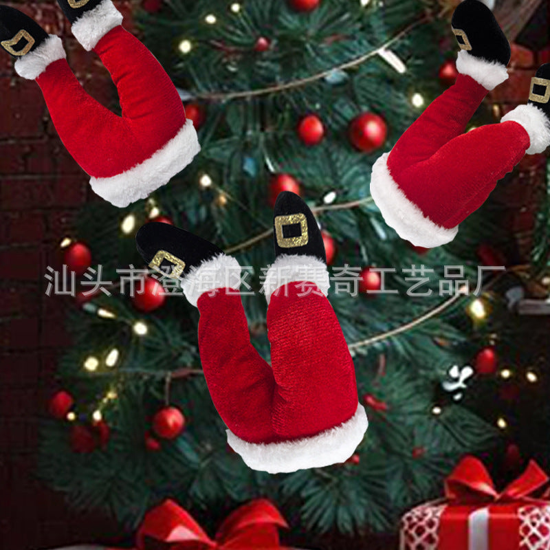 Cross-Border Christmas Tree Decorations, Plush Door Decorations, Santa Claus Elf Leg Inserts, Home Vase Inserts, Christmas Decorations