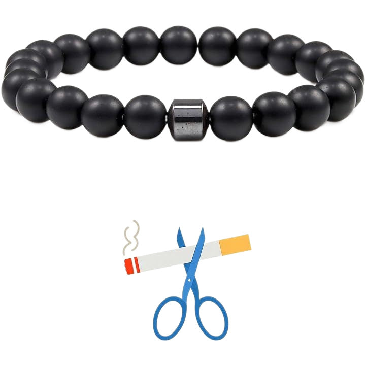 Triple Protection Smoking Cessation Bracelets 8MM Magnet Anti Smoke Beads Bracelet Anxiety Relief Bracelet Jewellery Accessories
