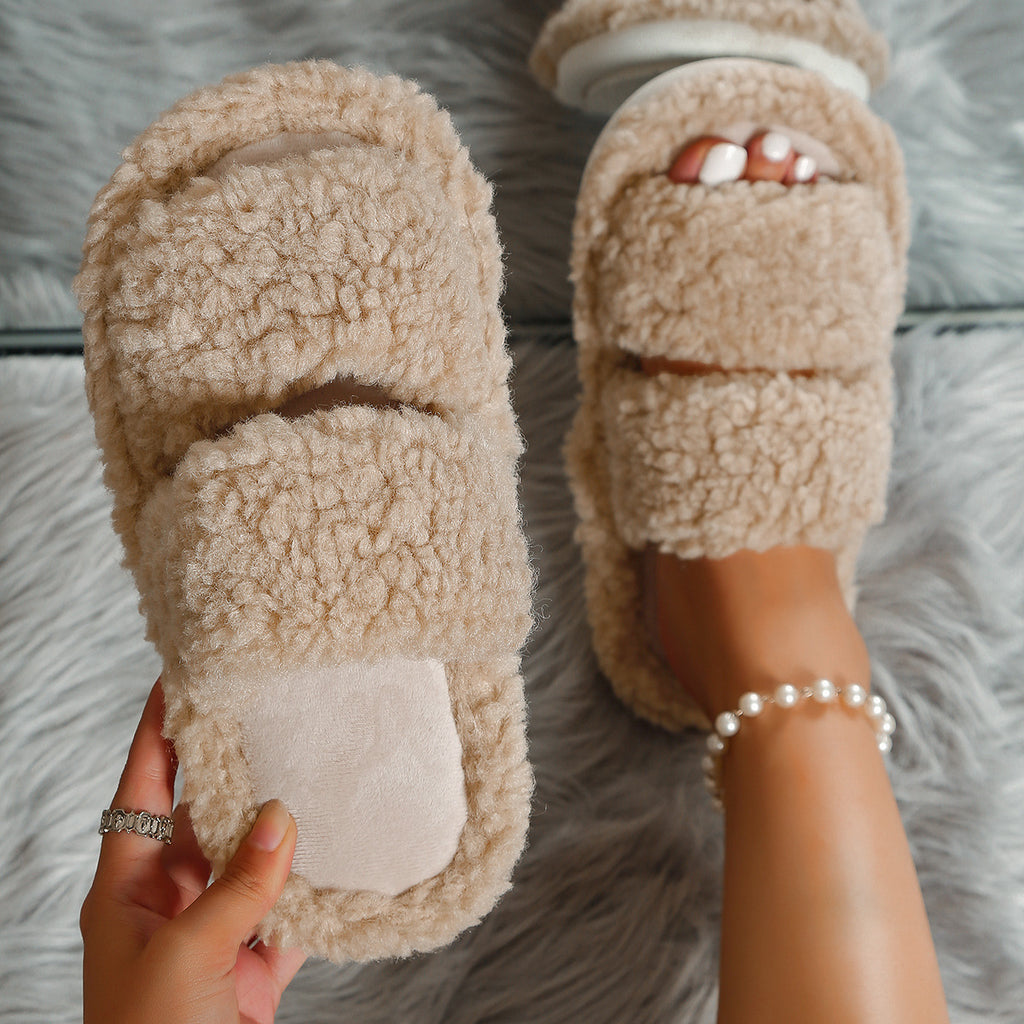 Winter Warm Foreign Trade Cotton Slippers Home Soft Bottom Thickened Simple Plush Home Non-Slip Furry Slippers for Women Wholesale