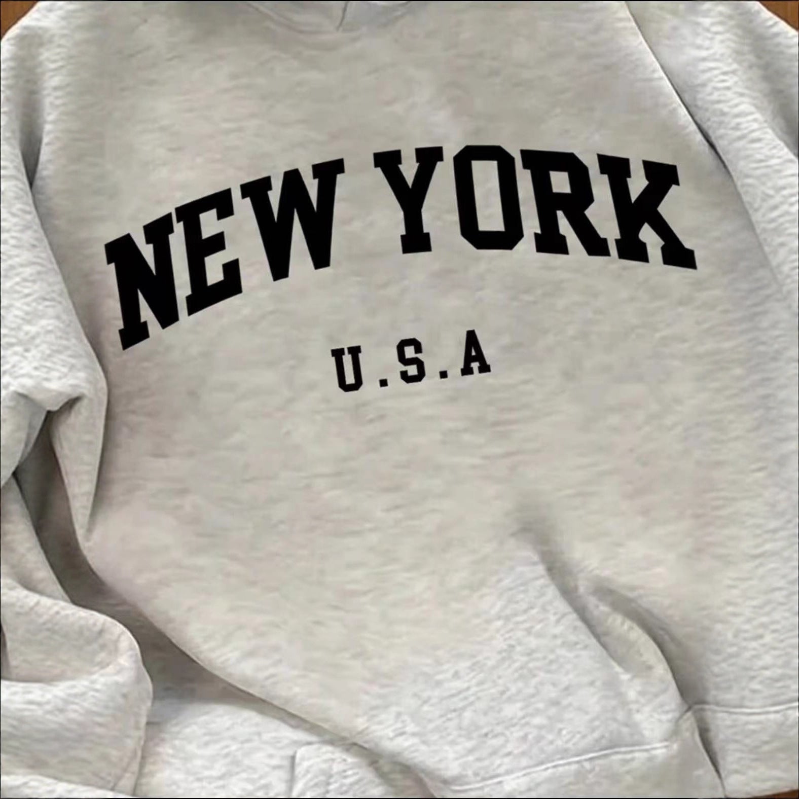 American Retro Letter Print Mid-Length Casual Hooded Sweatshirt Jacket Loose and Versatile Long-Sleeved Top for Women in Autumn