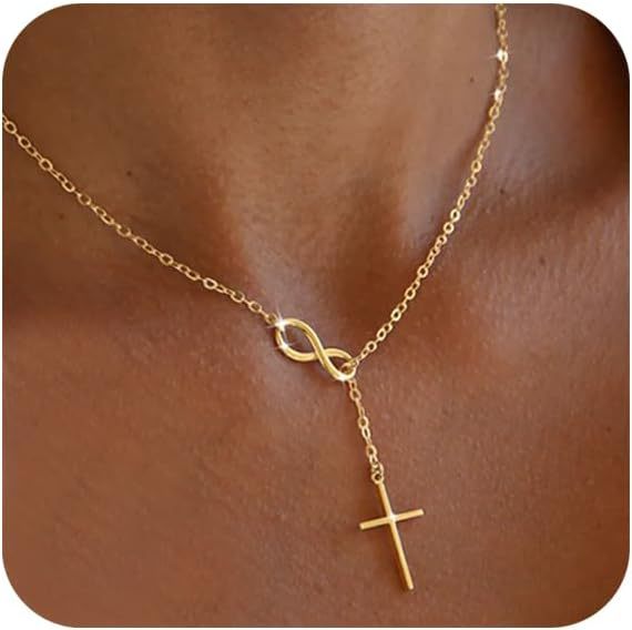 Cross-border Explosions Simple 8-character Cross Necklace Jewelry European and American Women's Fashion Explosions Clavicle Chain