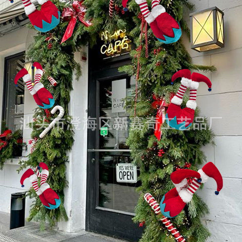 Cross-Border Christmas Tree Decorations, Plush Door Decorations, Santa Claus Elf Leg Inserts, Home Vase Inserts, Christmas Decorations