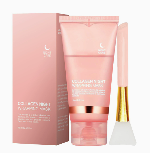 Face Mask Collagen Night Wrapping Mask Elasticity Hydration Reduces Sagging Dullness Hydrolyzed Collagen Skin Care Products 75ml