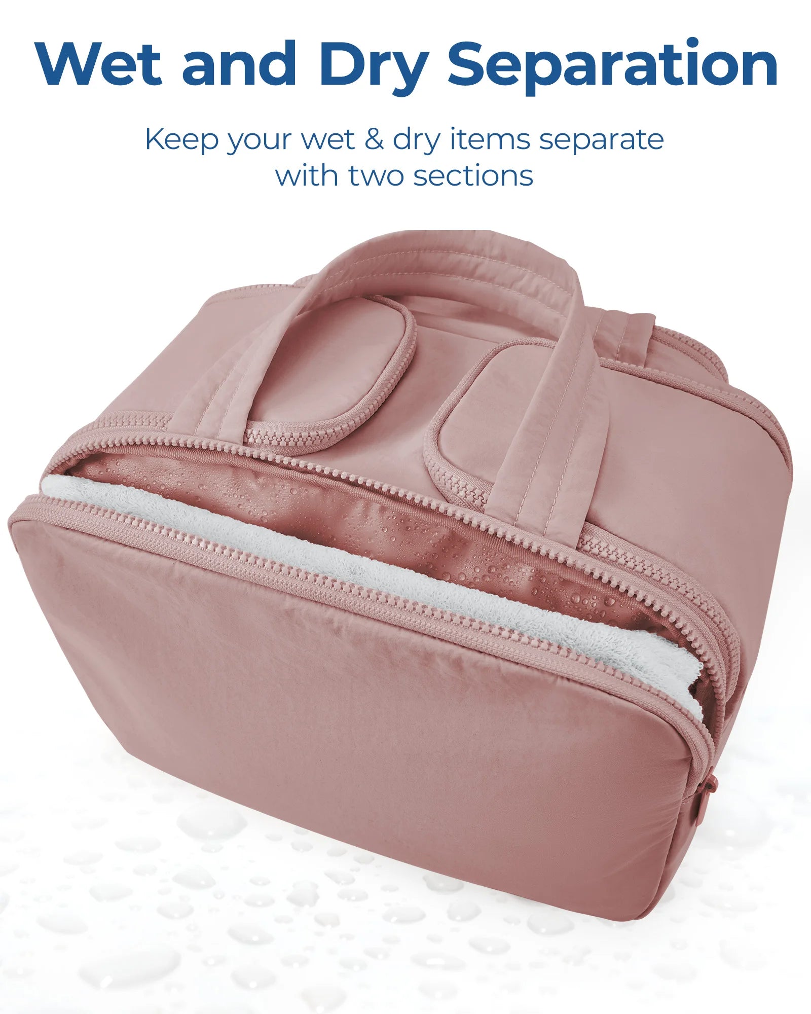 BAGSMART Large Capacity Travel Toiletry Bag Opening Makeup Bag Portable Cosmetic Storage Bag With Handle For Accessories Toiletr
