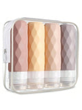 4 Pack SiliconeTravel Bottles for Toiletries, Tsa Approved 3oz Portable Travel Bottles, BPA Free Leak Proof Squeezable Travel Si
