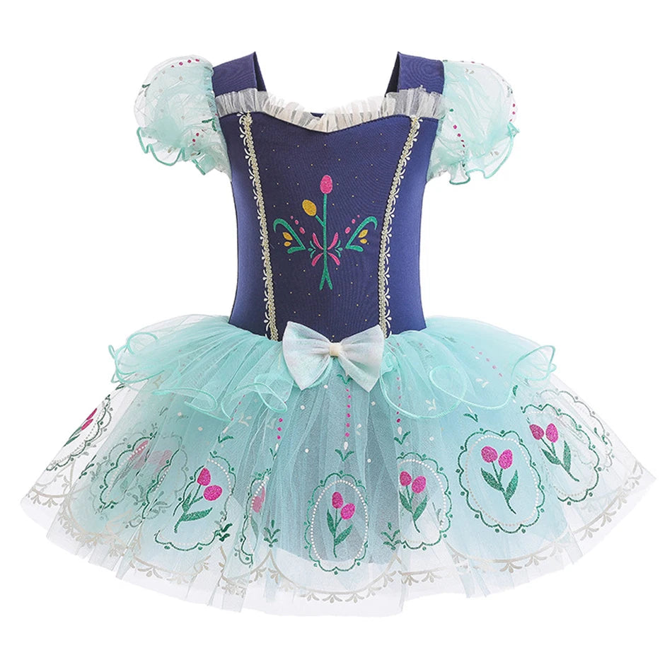 Girls Kids Tutu Ballet Dance Dress Princess Cosplay Birthday Party Elsa Rapunzel Performance Dancewear Costume Ballerina Clothes
