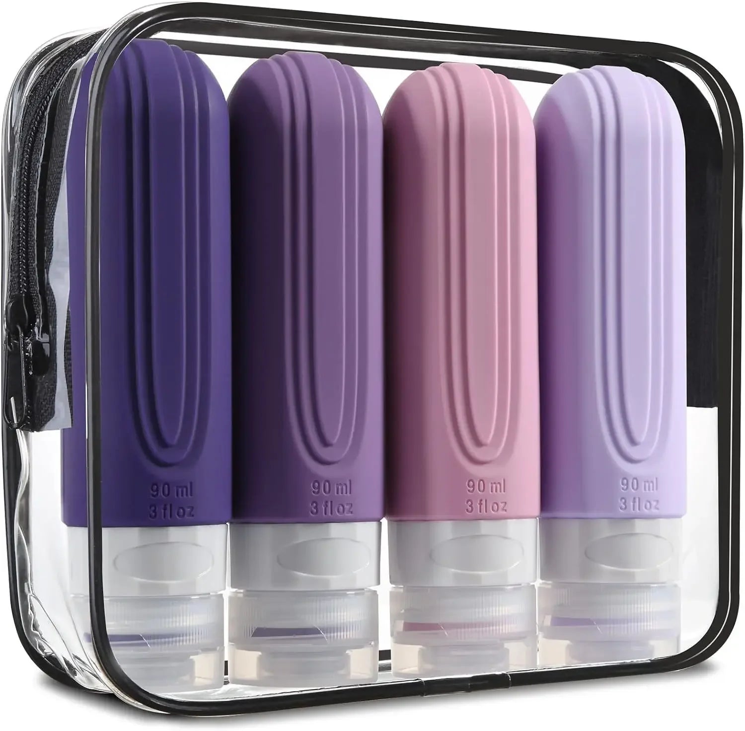 90 Ml/Set Silicone Travel Colorful Cosmetic Empty Bottle Leak-proof Refillable Dispensing Bottle Suitable for shampoo、Hair Condi