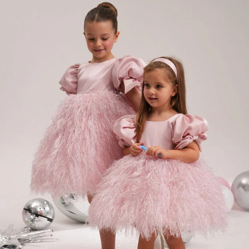 2026 New Kids Fashion Model Pageant Tutu Dress Piano Performance Gown Children Elegant Formal Attire Party Celebration Costume