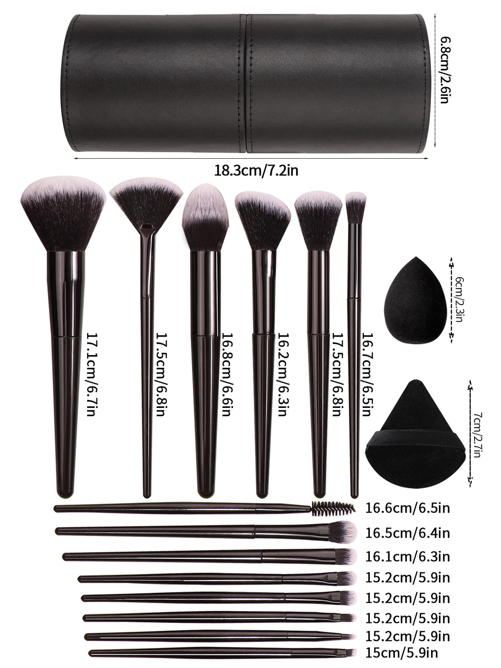 3~21pcs Fashion Makeup Brsuh Set Soft Hair Cosmetic Brushes With Makeup Brush Holder Beauty Egg And Powder Puff