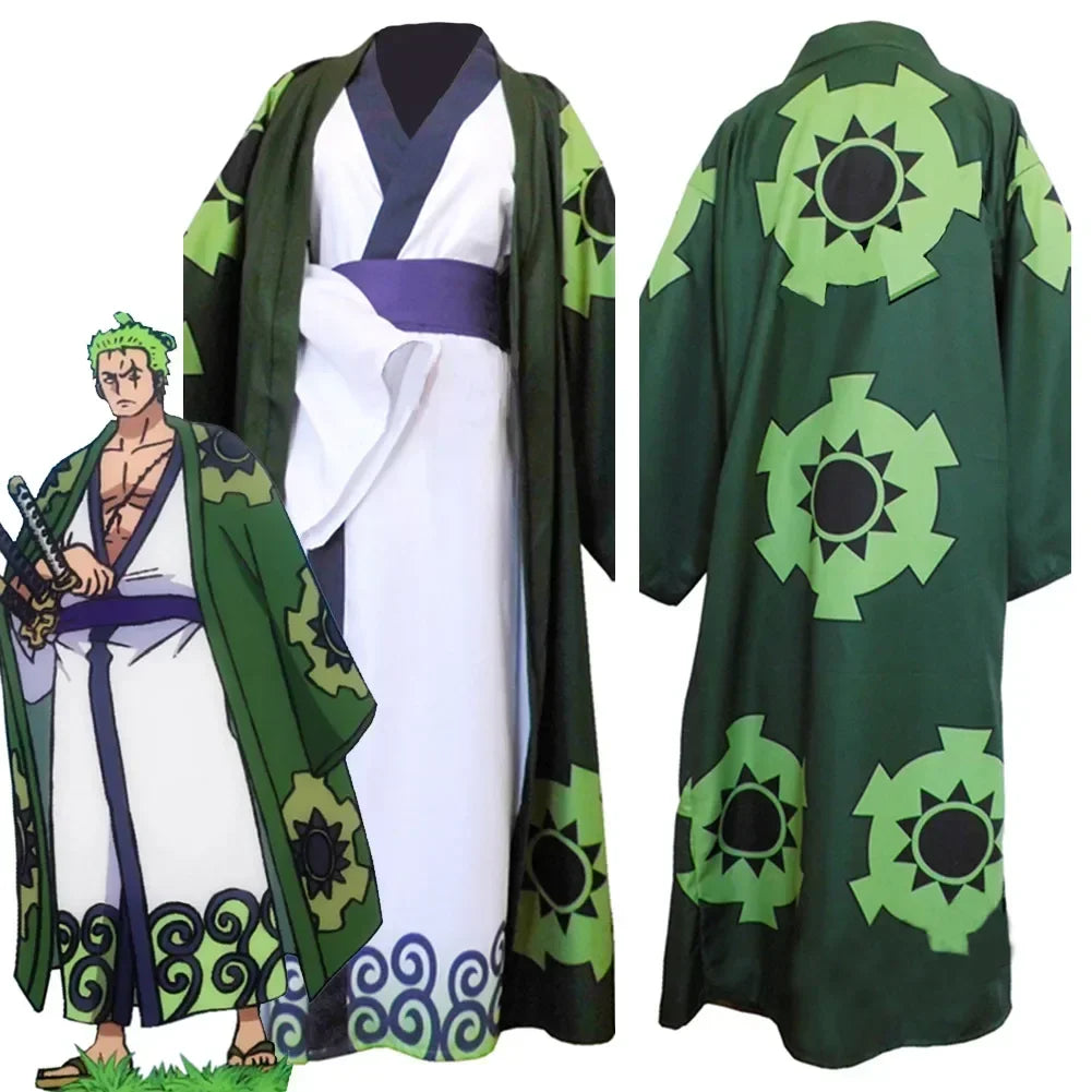 Costume de Cosplay Anime Roronoa Zoro, Kimono Wano Kuni Land Gewaad, tenues complètes pour Halloween et Carnaval