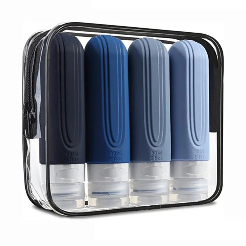 90 Ml/Set Silicone Travel Colorful Cosmetic Empty Bottle Leak-proof Refillable Dispensing Bottle Suitable for shampoo、Hair Condi