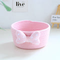 Cute Cartoon Storage Baskets Woven Cotton Rope Desktop Jewelry Cosmetics Snacks Sundries Key Kid Toys Organizer Bins