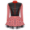 Race Car Driver Tutu Dress for Women Halloween Queen Racer Costume Stage Performance Themed Party Outfit