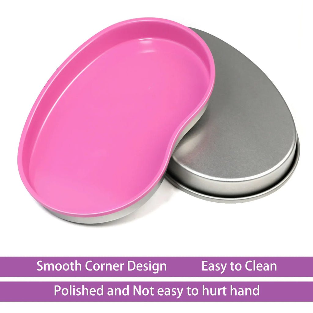 1Pcs Pink Stainless Steel Cosmetic Storage Tray Nail Art Equipment Plate Tools Dental&False Nails Nail Decorations Display Tray