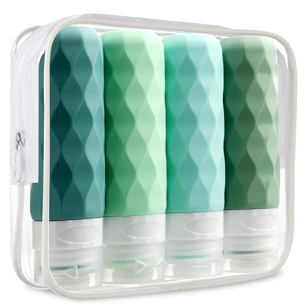 90ml/Set Silicone Travel Cosmetics Bottles Empty Squeeze Containers Leakproof Refillable Bottle For Shampoo Conditioner Lotion