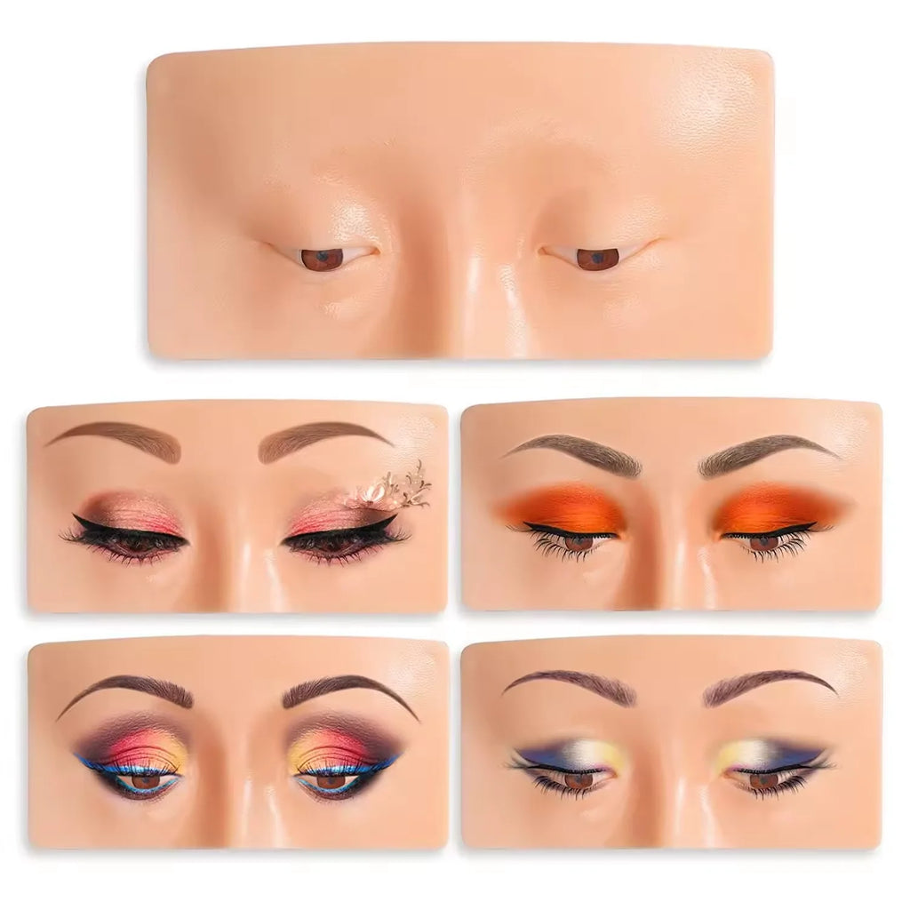 Makeup Practice Board Eyebrow Tattoo Practice Skin Eye Face Training Silicone Practice Pad for Makeup Beauty Academy Cosmetic