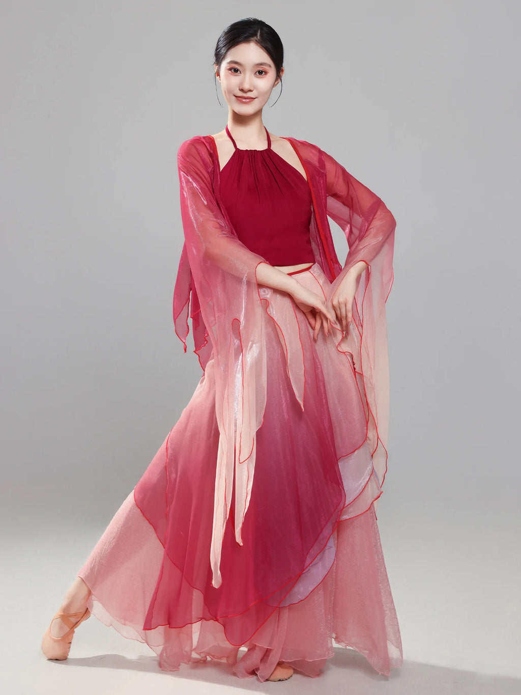 Classical Dance Costume New adient Tulle Performance Gown Drifting Elegance Dance Suit Basic Training Stage Costume