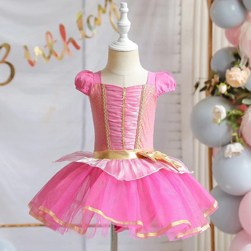 Girls Kids Tutu Ballet Dance Dress Princess Cosplay Birthday Party Elsa Rapunzel Performance Dancewear Costume Ballerina Clothes