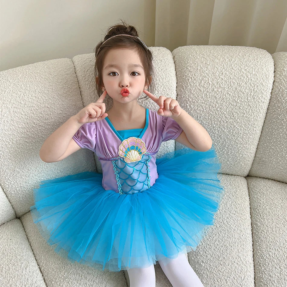 Girls Kids Tutu Ballet Dance Dress Princess Cosplay Birthday Party Elsa Rapunzel Performance Dancewear Costume Ballerina Clothes