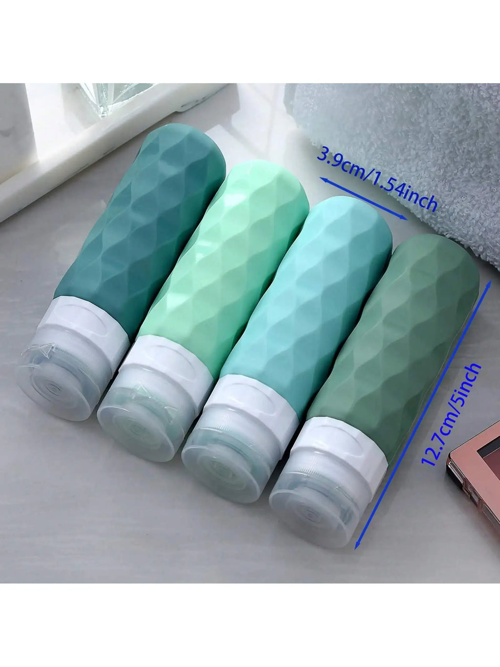 4 Pack SiliconeTravel Bottles for Toiletries, Tsa Approved 3oz Portable Travel Bottles, BPA Free Leak Proof Squeezable Travel Si