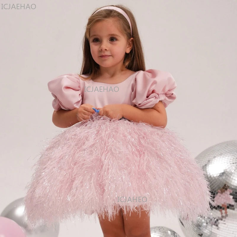 2026 New Kids Fashion Model Pageant Tutu Dress Piano Performance Gown Children Elegant Formal Attire Party Celebration Costume
