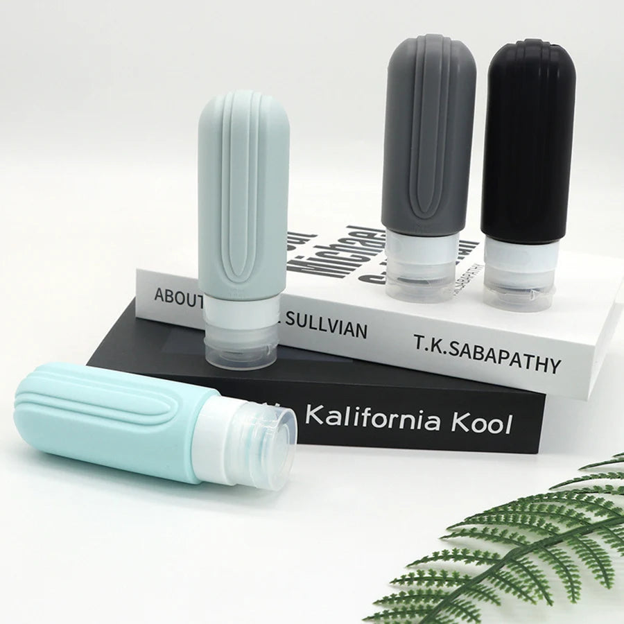 90ml/Set Silicone Travel Cosmetics Bottles Empty Squeeze Containers Leakproof Refillable Bottle For Shampoo Conditioner Lotion