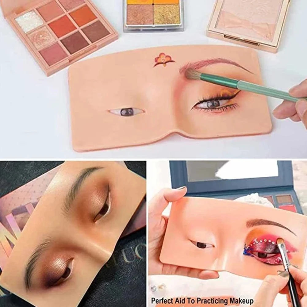 Makeup Practice Board Eyebrow Tattoo Practice Skin Eye Face Training Silicone Practice Pad for Makeup Beauty Academy Cosmetic