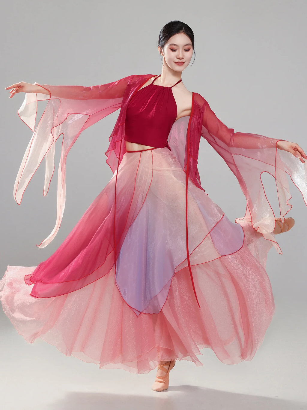 Classical Dance Costume New adient Tulle Performance Gown Drifting Elegance Dance Suit Basic Training Stage Costume