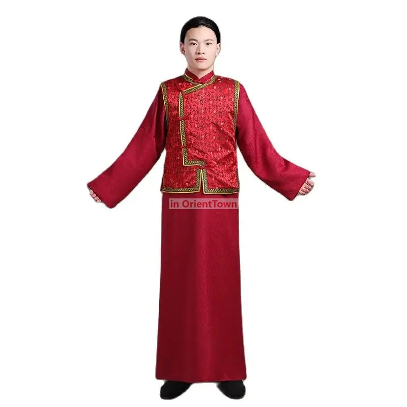 TV Film Stage Wear Chinese Style Ancient Costume The Qing Dynasty Prince Gown Traditional Tang Suit For Men