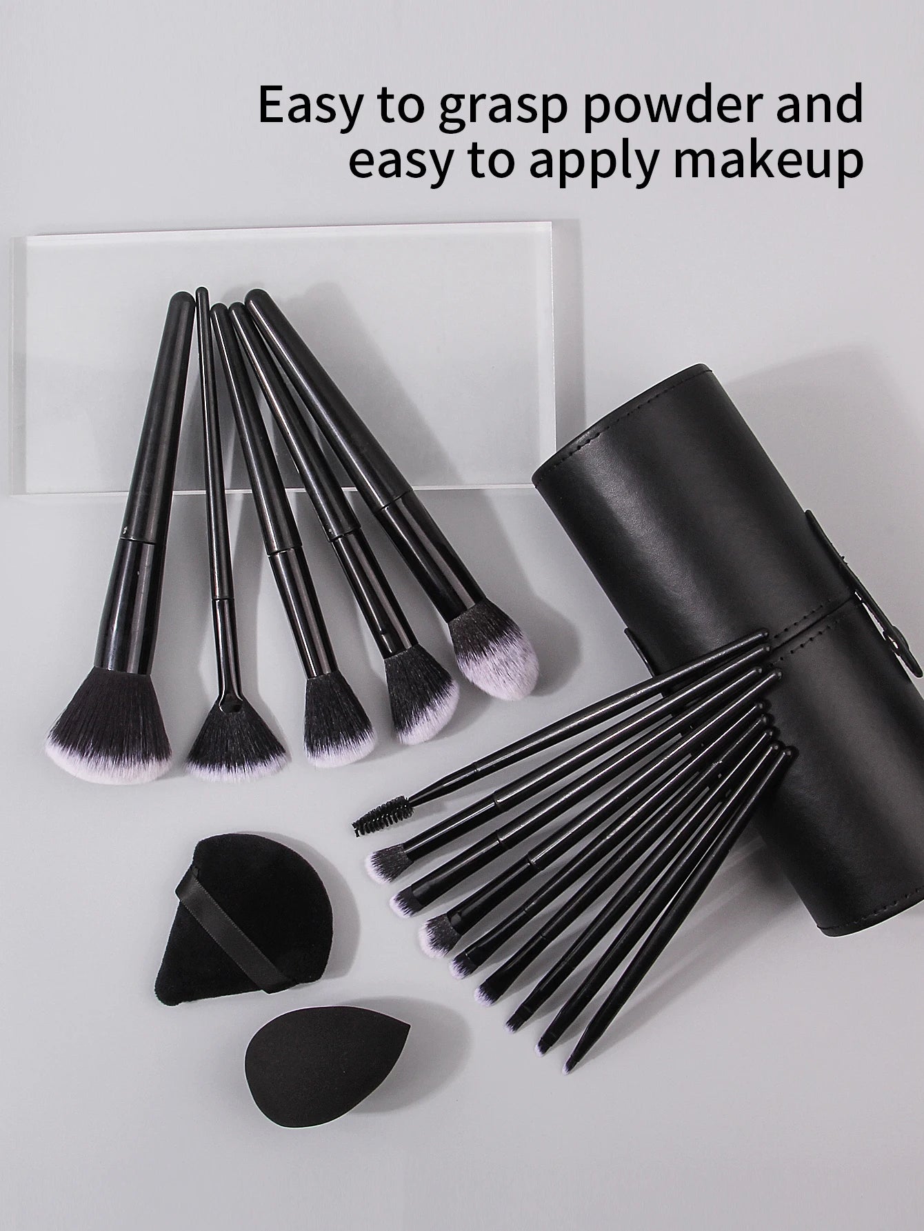 3~21pcs Fashion Makeup Brsuh Set Soft Hair Cosmetic Brushes With Makeup Brush Holder Beauty Egg And Powder Puff