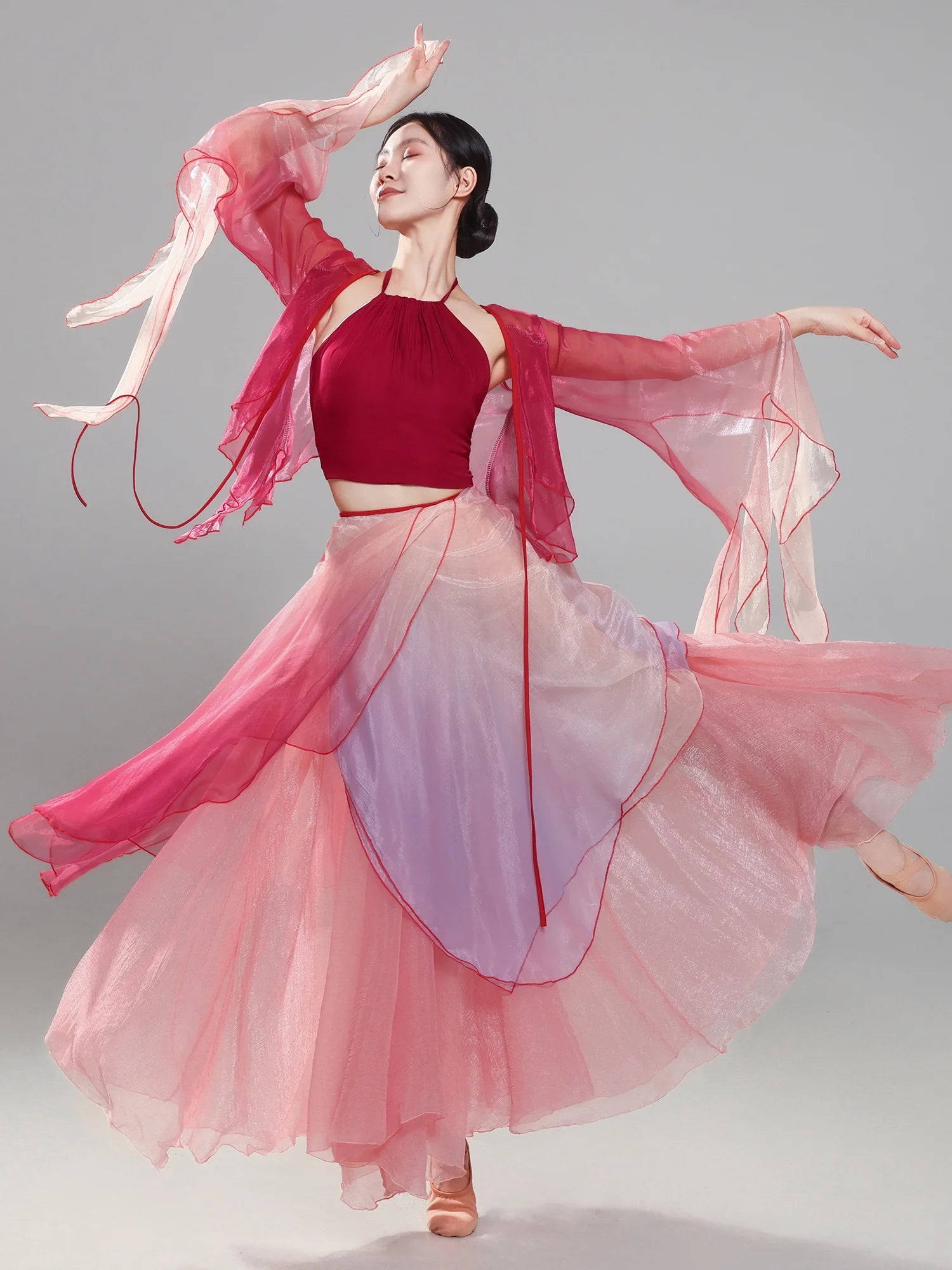 Classical Dance Costume New adient Tulle Performance Gown Drifting Elegance Dance Suit Basic Training Stage Costume