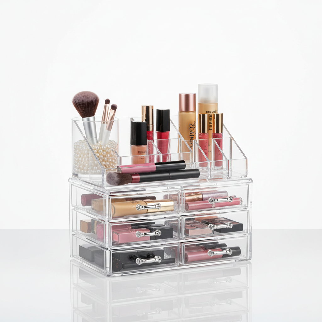 Organisateur maquillage et bijoux avec tiroirs